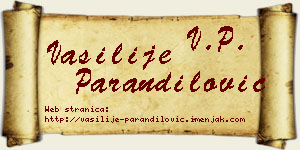Vasilije Parandilović vizit kartica